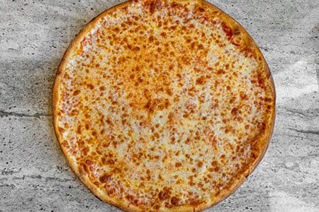 Cheese pizza from Bravo Pizza, delivered to Great Kills from New Dorp Lane
