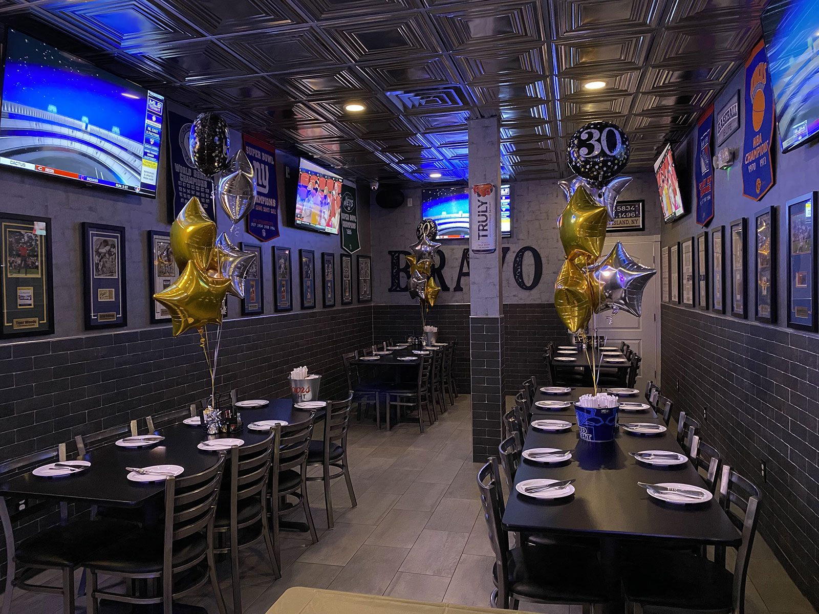 Bravo's party room set up for a private party